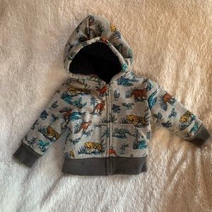 Fleece lined hooded zipped sweatshirt 9-12 months
